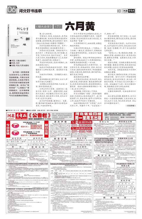 河北青年报2026年05月11日头版